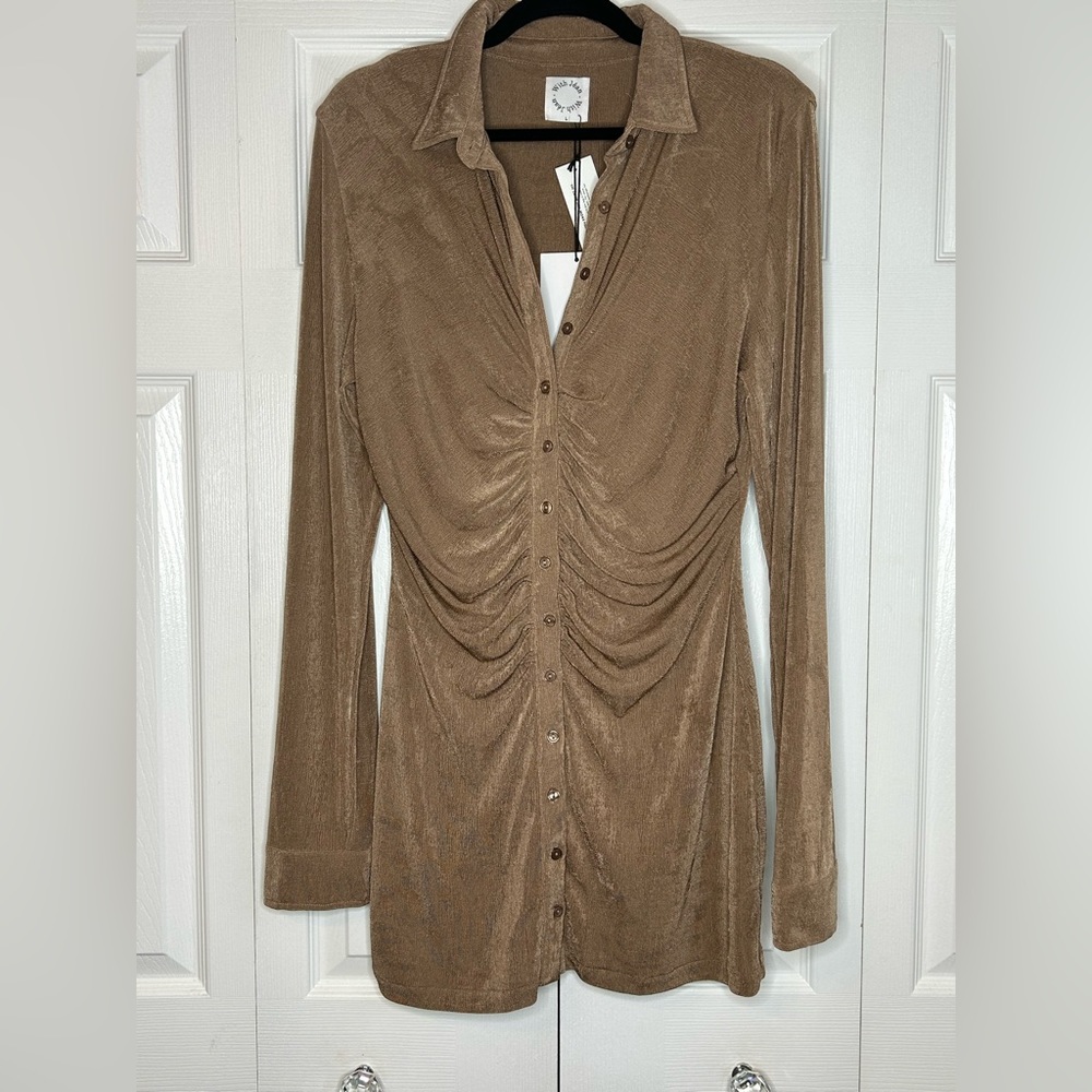 With Jean Andy Dress in Latte, Size Large